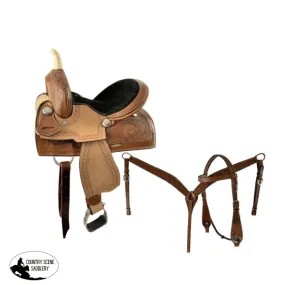 13" Double T  Youth Hi-Back Barrel saddle Set