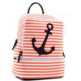 Anchor Canvas Striped Backpack with Adjustable Shoulder Straps