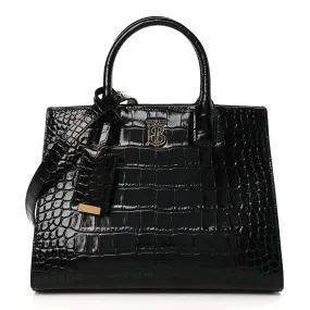 Crocodile Embossed Calfskin Mini Frances Tote Black