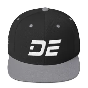 Delaware - Flat Brim Hat - White Embroidery - DE - Many Hat Color Options Available