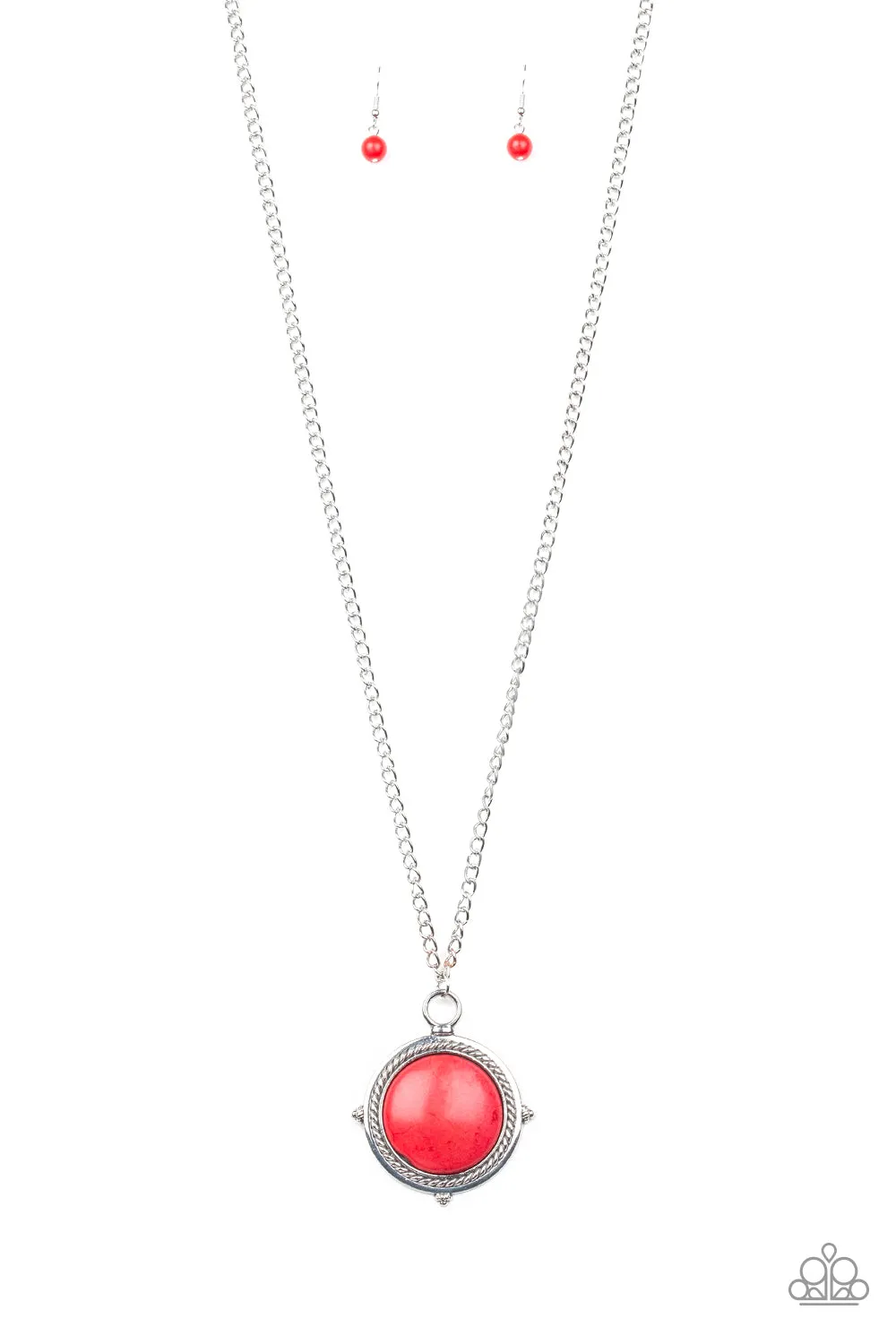 Paparazzi Desert Equinox Red Stone Long Necklace