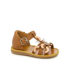 POM D'API POPPY multi daisy camel Sandales  Nu Pieds