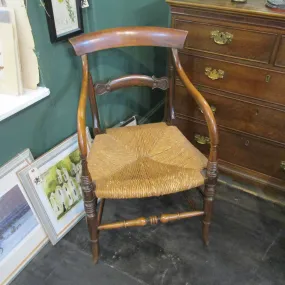 Regency Style Elm Carved Chair Antique Victorian c1890