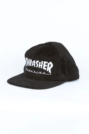 Thrasher Guys Mag Logo Black Corduroy Cap