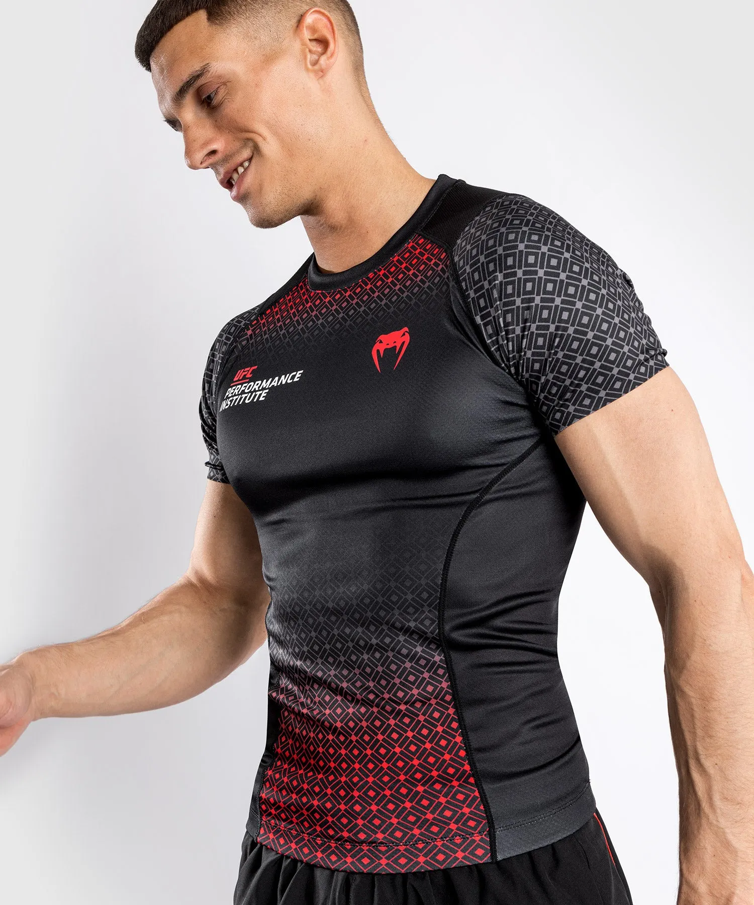 UFC Venum Performance Institute Rashguard - Short Sleeves - Black/Red