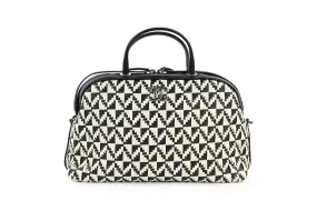 Woven Calfskin Large Convertible Chain Bowler Bag