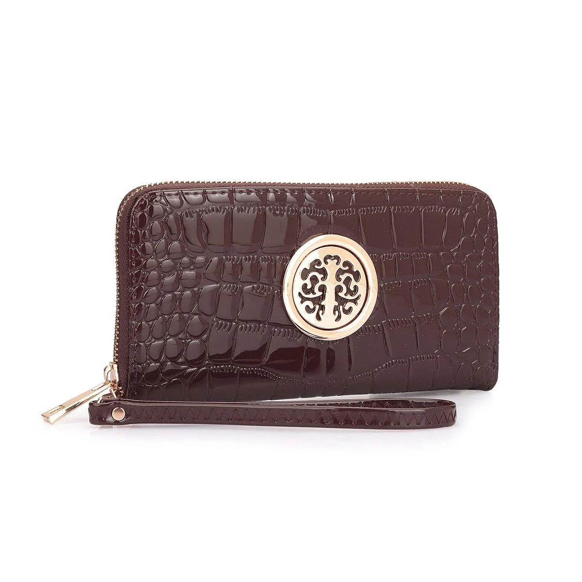 Zip Around Emblem Wallet